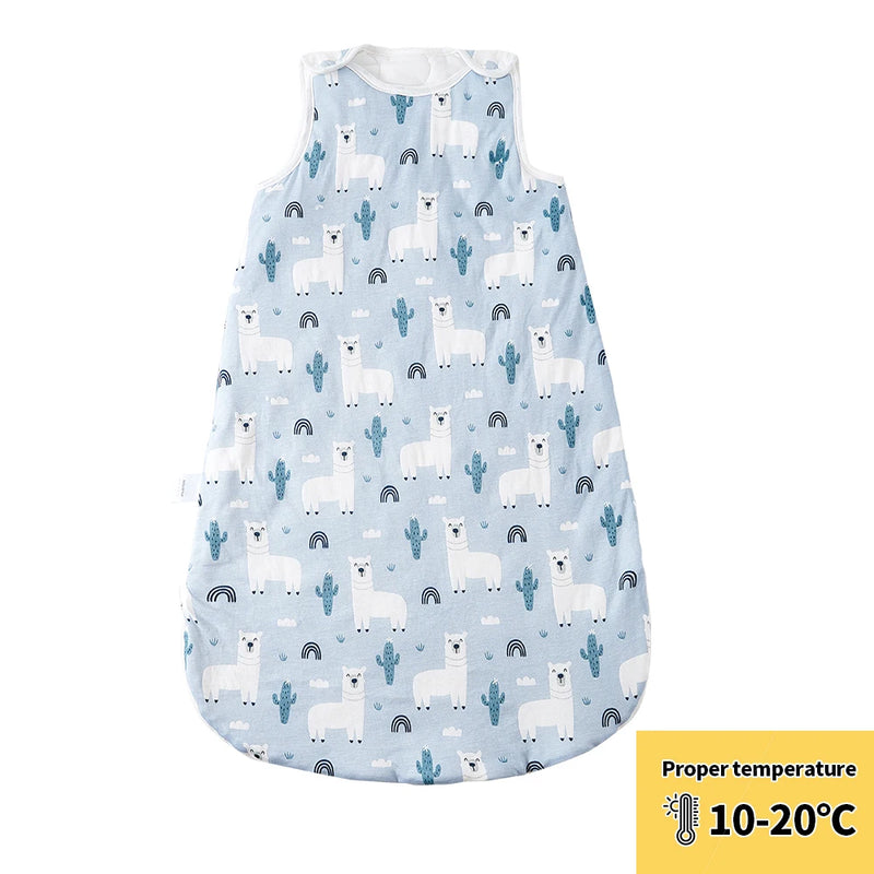 Newborn Baby Sleeping Bag Bamboo Cotton Warm Wearable Winter Print Vest Sleeveless Sleeping Sack