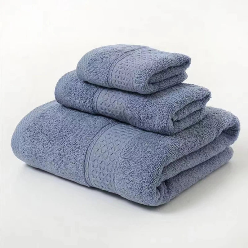 3pcs Luxurious Cotton Towel Set Ultra Soft Highly Absorbent