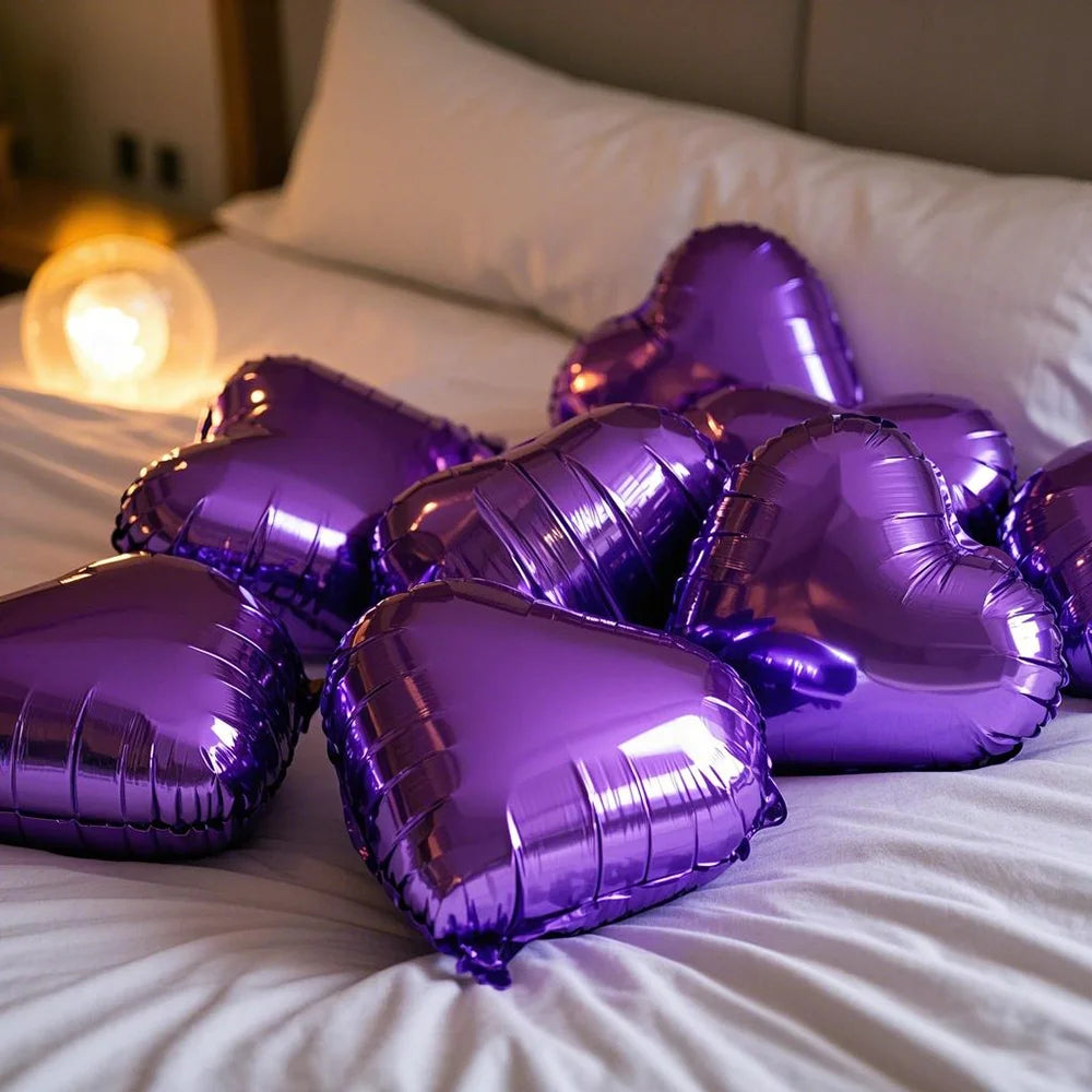 5/10/20pcs Rose Gold Heart Foil Balloons