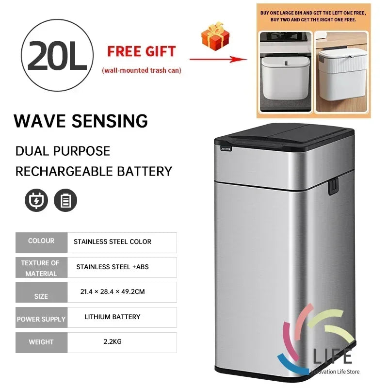 Contemporary Stylish Automatic Sensor Lid Rubbish