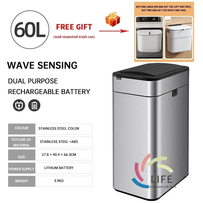 Contemporary Stylish Automatic Sensor Lid Rubbish