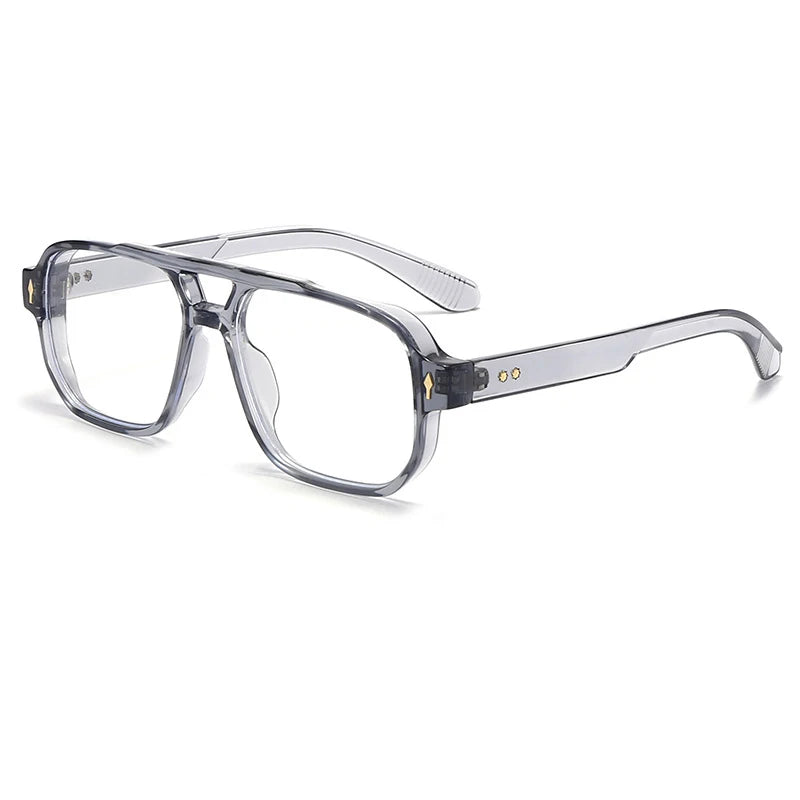 Women's Double Bridge Retro Square Glasses Fashion Eyewear