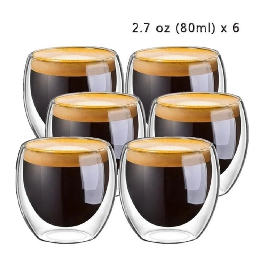 6pcs/set Handmade Insulated Espresso Cups