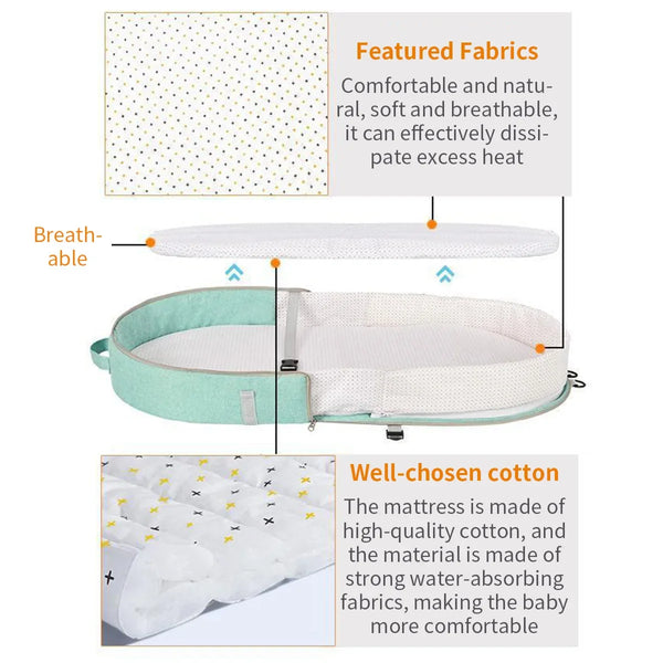 Baby Travel Bed Newborns Sleeping Nest with Net Foldable Baby Nest Mosquito Bassinet Infant Sleeping Bag Newborns Cradle Cribs
