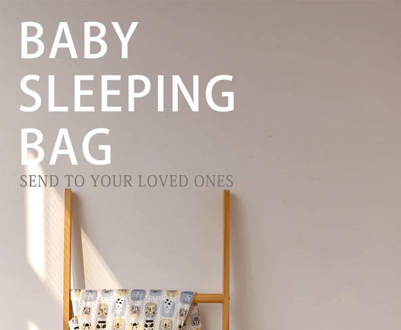 Newborn Baby Sleeping Bag Bamboo Cotton Warm Wearable Winter Print Vest Sleeveless Sleeping Sack