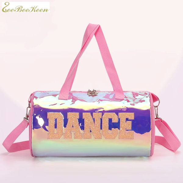 Ballet Bag For Girls Pink laser shiny Gym Bags Rucksack drum bag Rose Ballet Dance Bag Women Ballet Sports Dance Backpacks