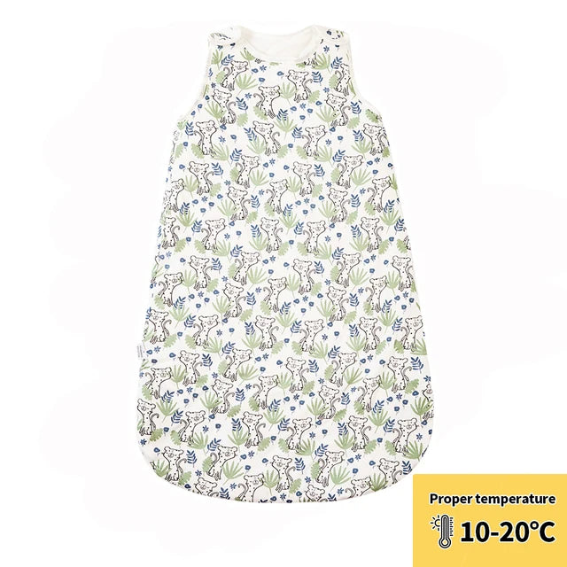 Newborn Baby Sleeping Bag Bamboo Cotton Warm Wearable Winter Print Vest Sleeveless Sleeping Sack