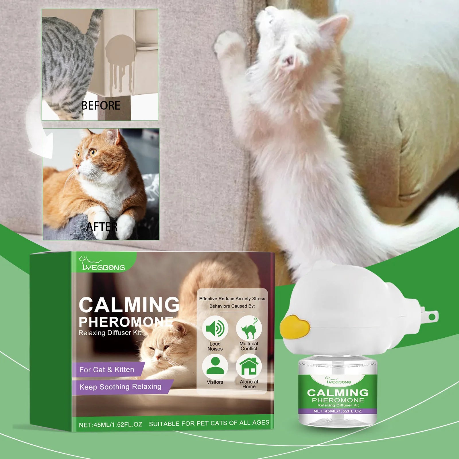 Cat Calming Diffuser Cat Pheromone Plug-In Relaxants