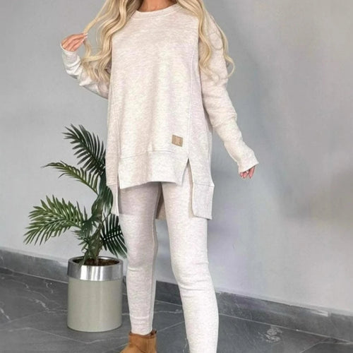 2 Piece Ladies Loungewear Casual Matching Long Sleeve Set