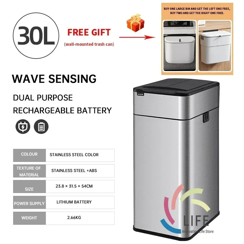 Contemporary Stylish Automatic Sensor Lid Rubbish