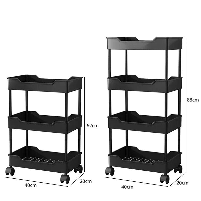 Multi-Layer Trolley Organiser Cart on Wheels