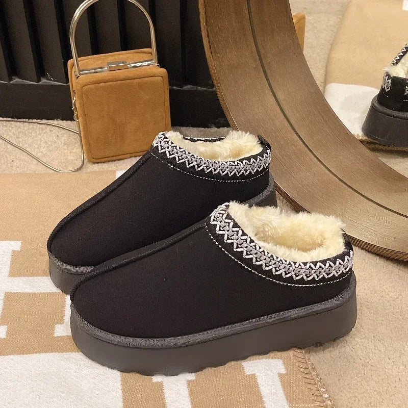 Women's Trending Platform Slipper Thick-Soled Fur Lined Shoes