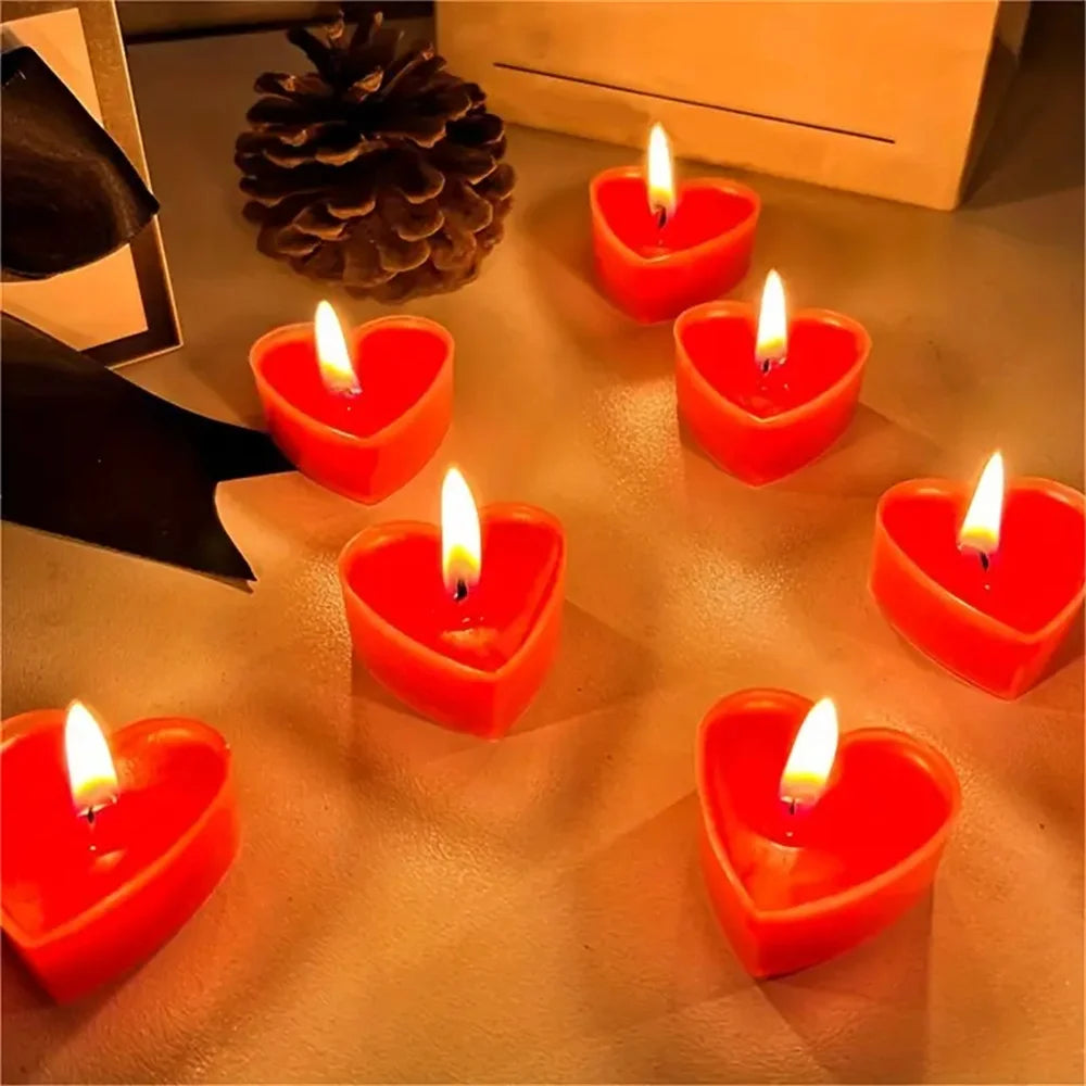 9 pack Heart-Shaped Romantic Scented Tea Candles Set