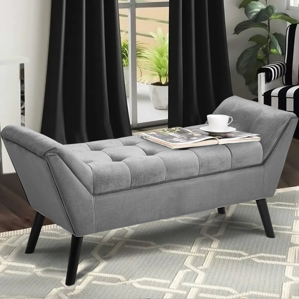 Modern Design Luxury Feel Tufted Button Bench & Chaise Lounge