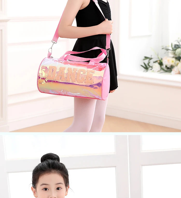 Ballet Bag For Girls Pink laser shiny Gym Bags Rucksack drum bag Rose Ballet Dance Bag Women Ballet Sports Dance Backpacks
