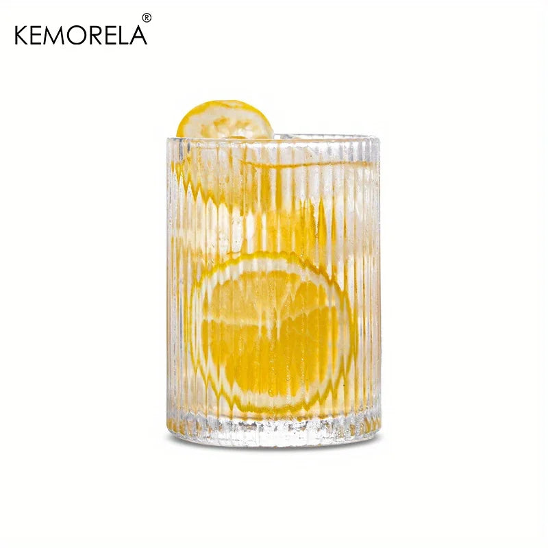 Modern Stylish Ribbed Glass Tumblers