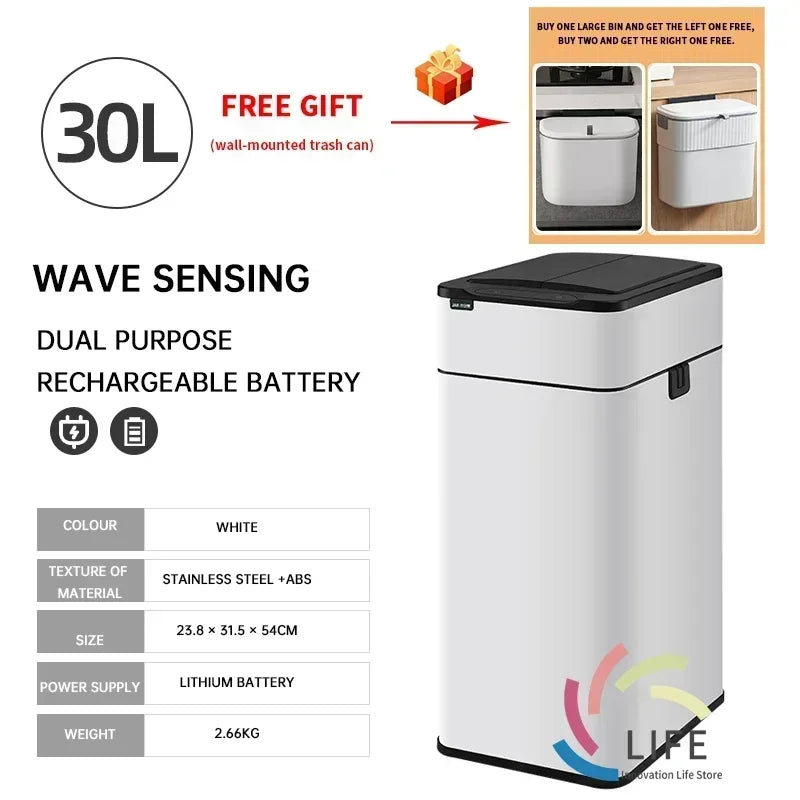 Contemporary Stylish Automatic Sensor Lid Rubbish