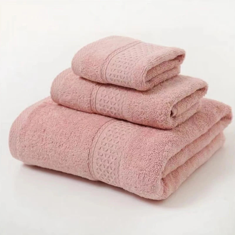 3pcs Luxurious Cotton Towel Set Ultra Soft Highly Absorbent