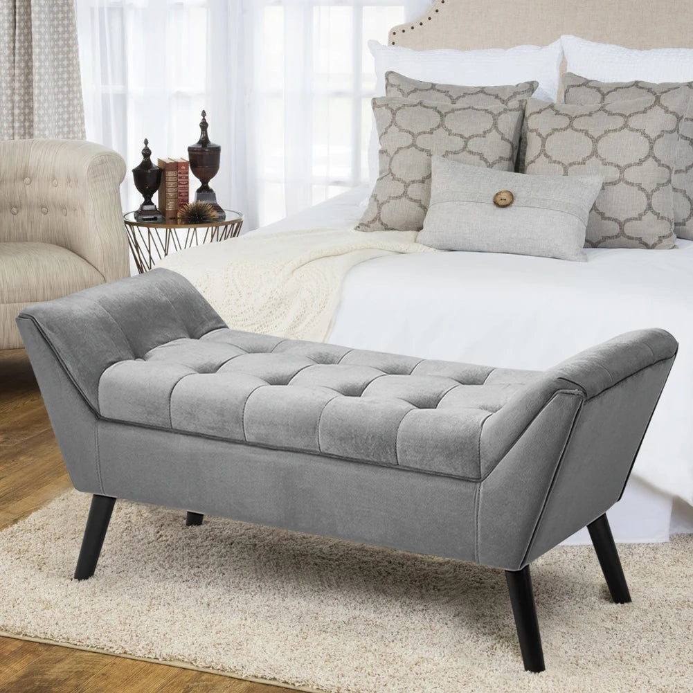 Modern Design Luxury Feel Tufted Button Bench & Chaise Lounge
