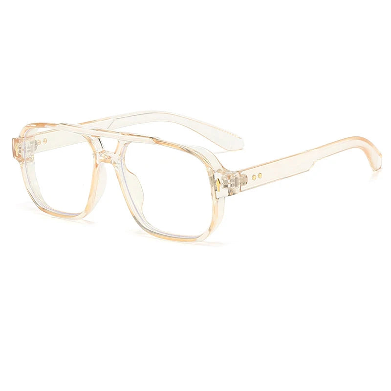Women's Double Bridge Retro Square Glasses Fashion Eyewear