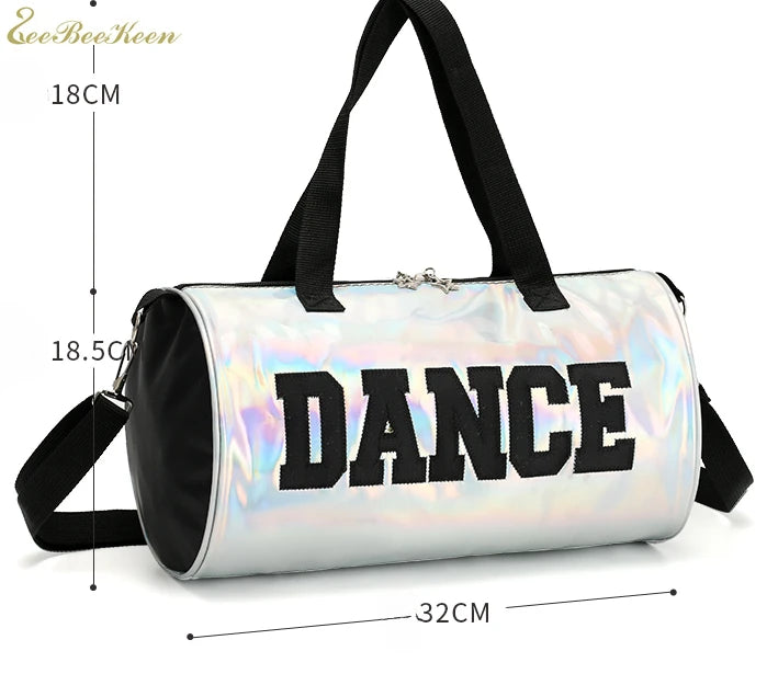 Ballet Bag For Girls Pink laser shiny Gym Bags Rucksack drum bag Rose Ballet Dance Bag Women Ballet Sports Dance Backpacks