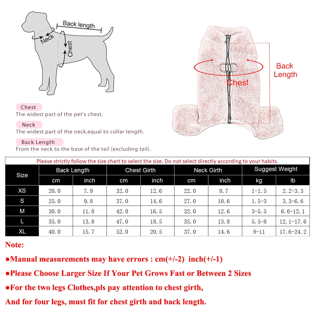 Soft Fleece Dog Clothes for Winter Covered