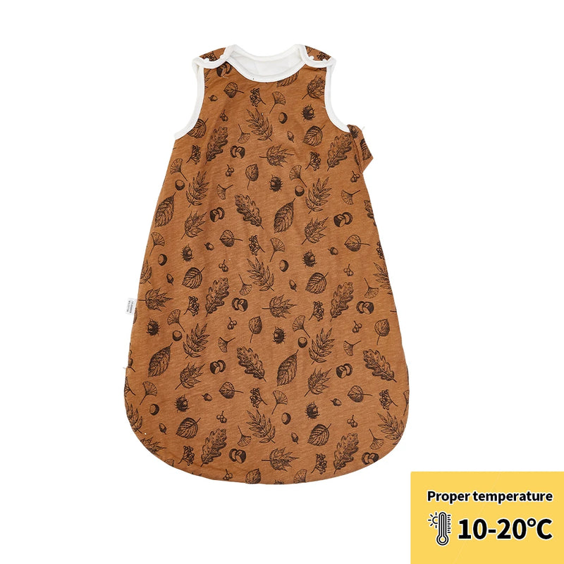 Newborn Baby Sleeping Bag Bamboo Cotton Warm Wearable Winter Print Vest Sleeveless Sleeping Sack