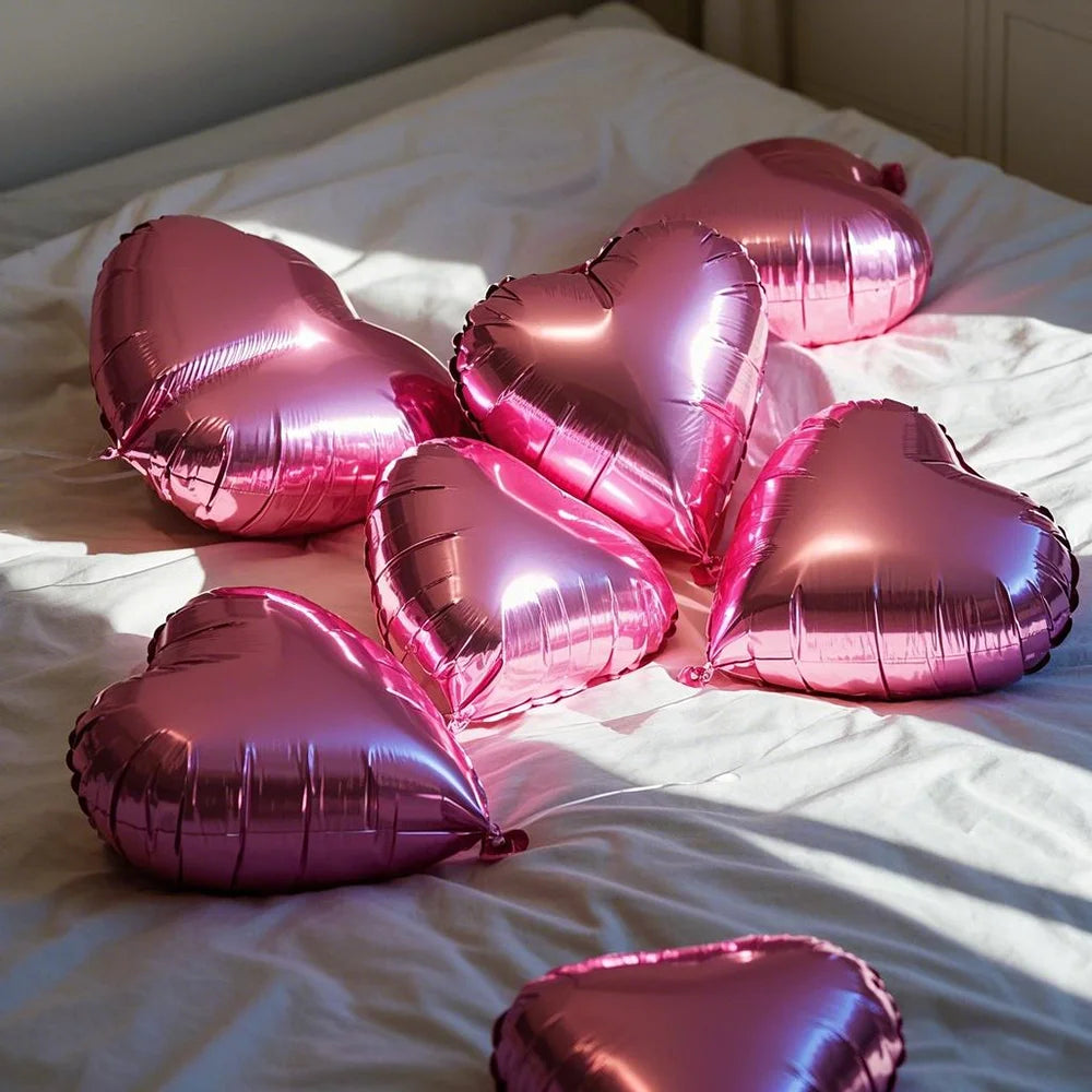 5/10/20pcs Rose Gold Heart Foil Balloons