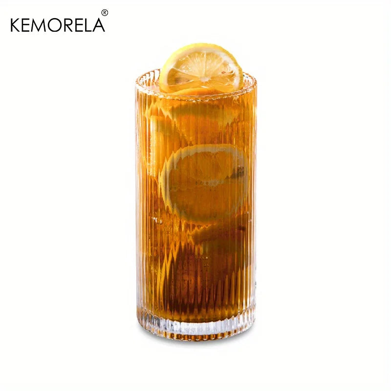 Modern Stylish Ribbed Glass Tumblers