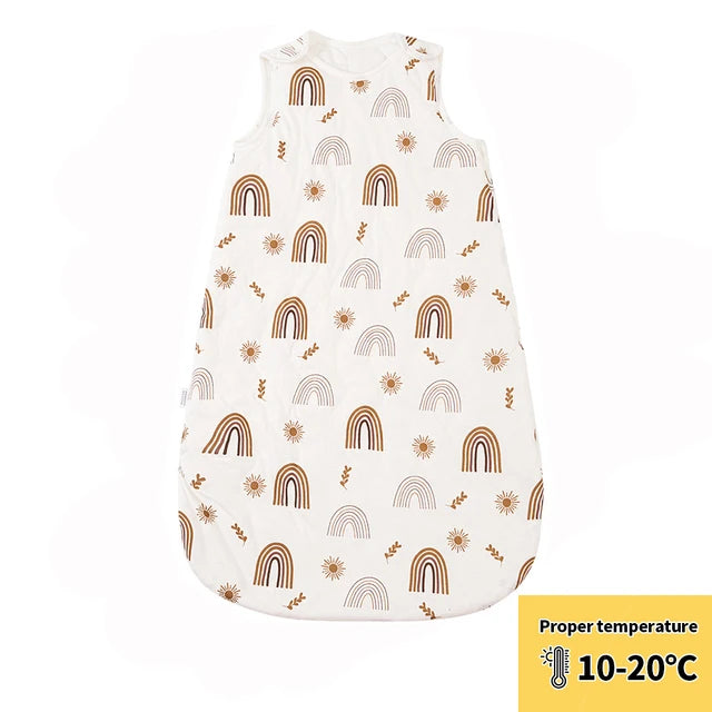 Newborn Baby Sleeping Bag Bamboo Cotton Warm Wearable Winter Print Vest Sleeveless Sleeping Sack