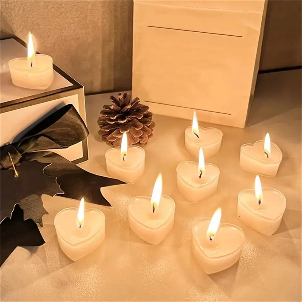 9 pack Heart-Shaped Romantic Scented Tea Candles Set