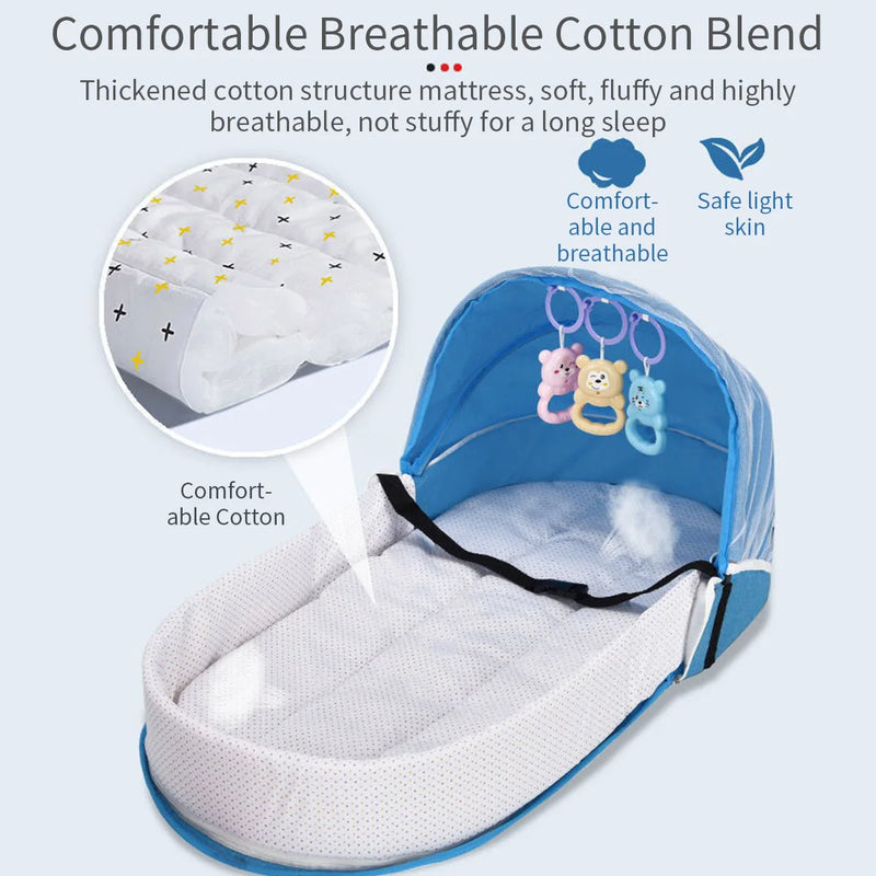 Baby Travel Bed Newborns Sleeping Nest with Net Foldable Baby Nest Mosquito Bassinet Infant Sleeping Bag Newborns Cradle Cribs