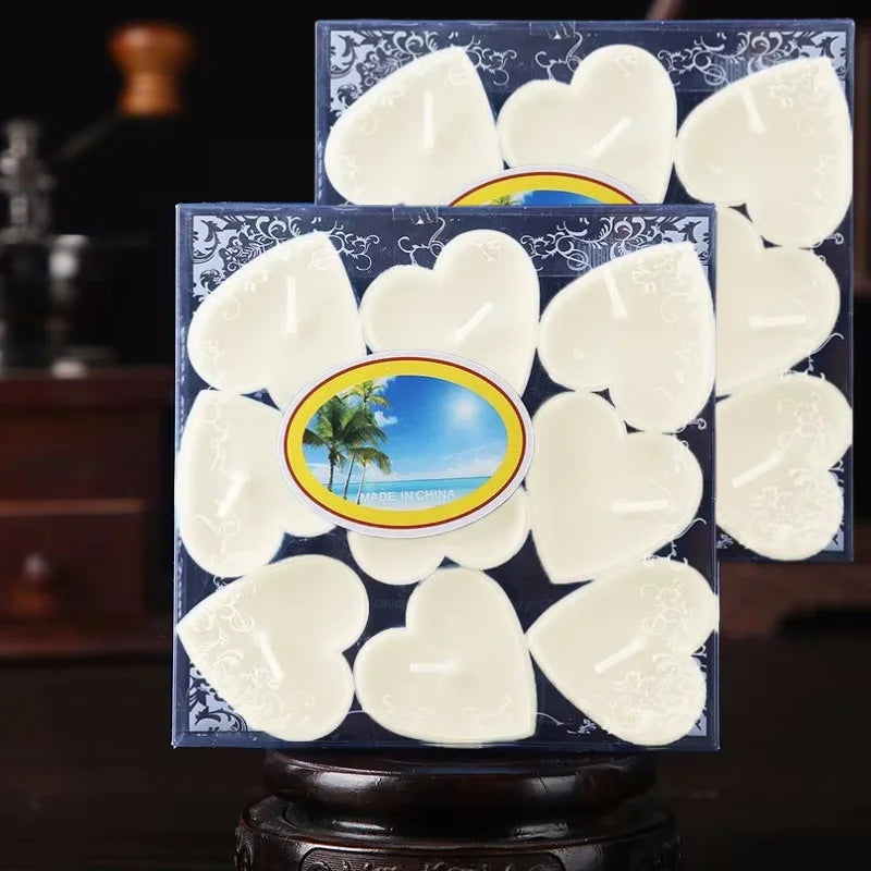 9 pack Heart-Shaped Romantic Scented Tea Candles Set