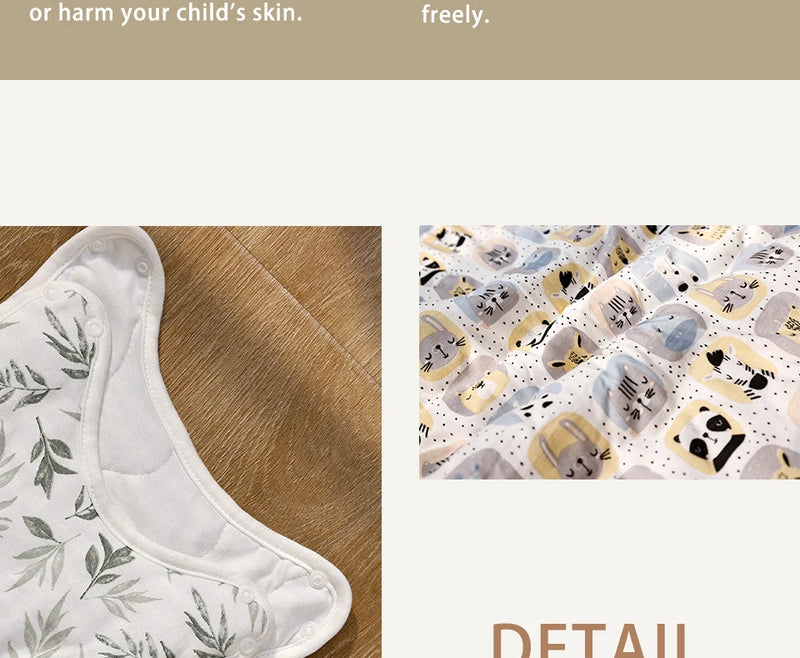 Newborn Baby Sleeping Bag Bamboo Cotton Warm Wearable Winter Print Vest Sleeveless Sleeping Sack