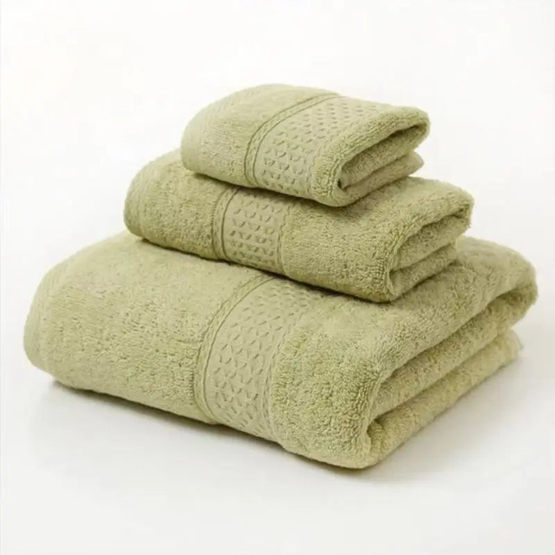 3pcs Luxurious Cotton Towel Set Ultra Soft Highly Absorbent