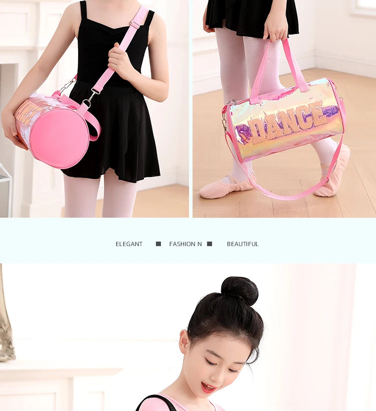 Ballet Bag For Girls Pink laser shiny Gym Bags Rucksack drum bag Rose Ballet Dance Bag Women Ballet Sports Dance Backpacks