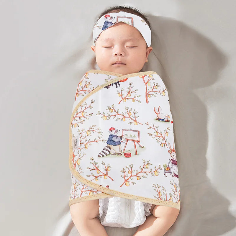 Cotton Baby Swaddle Blanket Anti-shock Sleeping Bag Summer Thin Quilt for Newborn Baby Sleeping Bag Swaddling Wrap Bedding Items