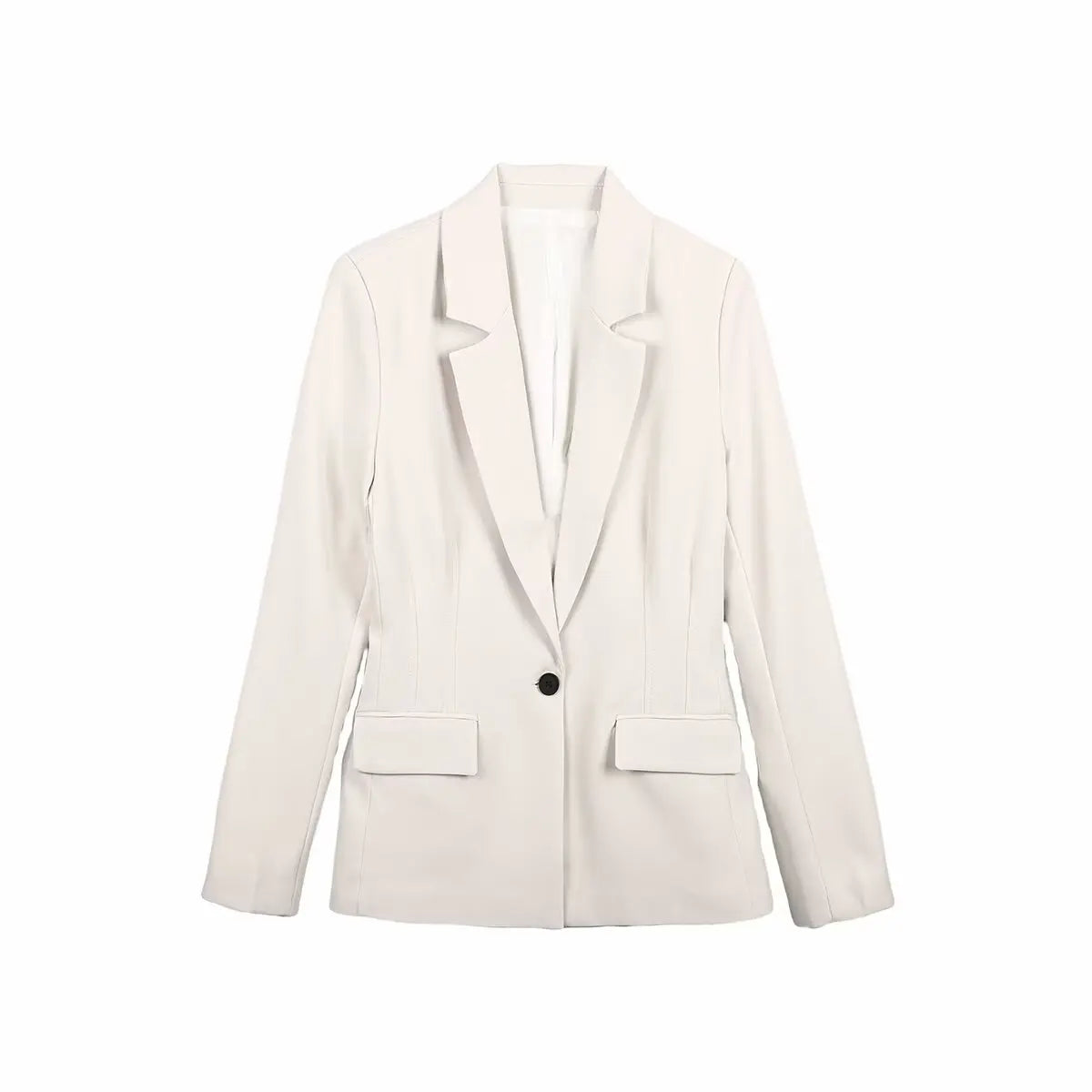 Women's Slim Fit Single Breast Trending Blazer available in Beige or Black