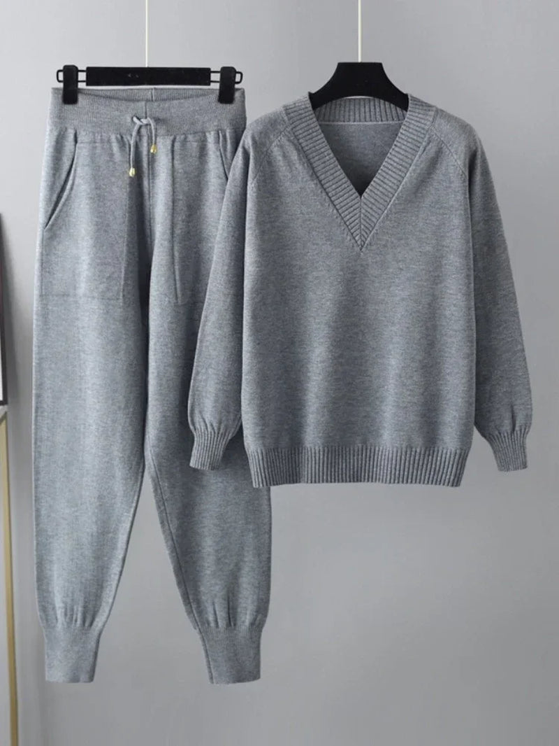 Autumn Winter Harem Pants Casual Women'S Tracksuit Sweater Two Piece Sets Womens Outifits Pullover 2 Piece Sets Womens Outfits