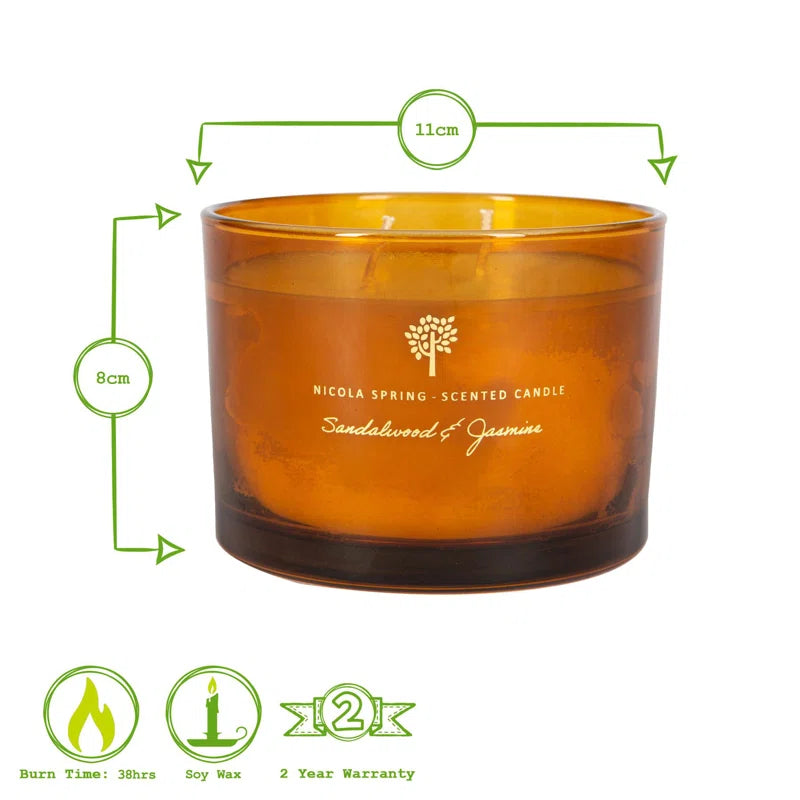 - Soy Wax Scented Candles - 350G - Sandalwood & Jasmine
