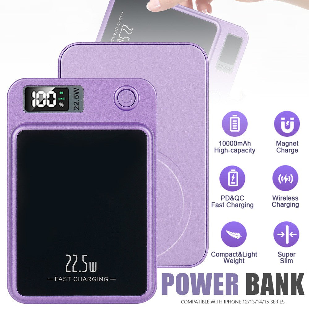 10000Mah Wireless Charging Power Bank Magnetic Portable with LED Display Type-C
