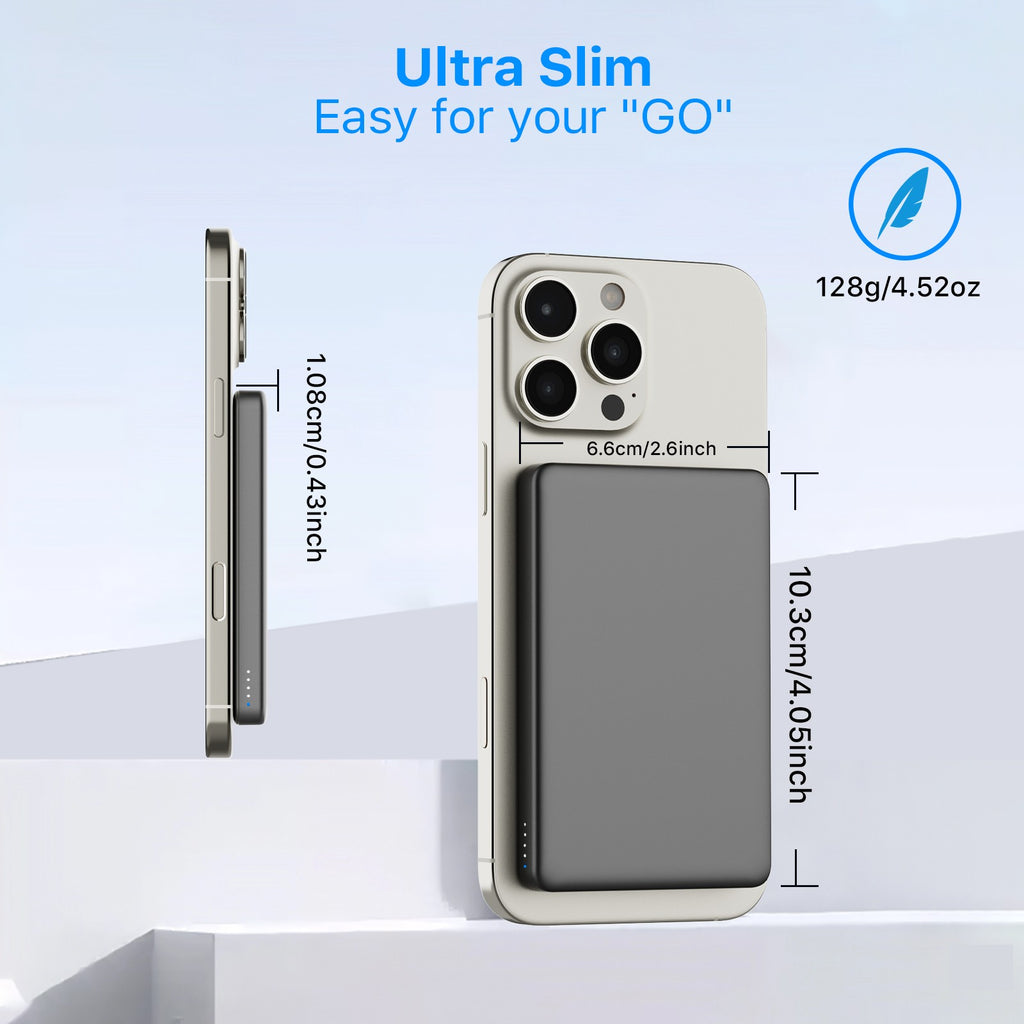 Ultra Slim Magnetic Wireless Power Bank 5000Mah 20W 20W Portable Fast Charging
