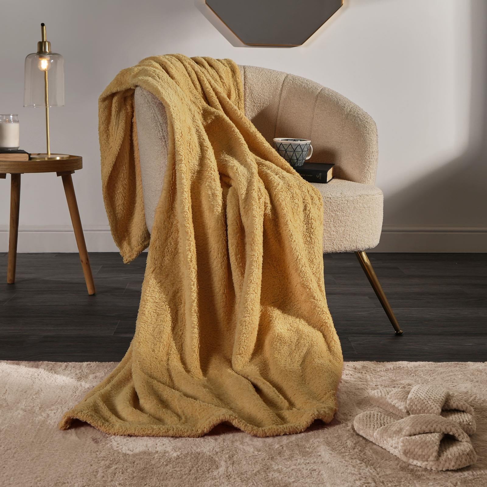 Brentfords Teddy Fleece Bear Blanket Large Throw over Bed Plush Soft Bedspread