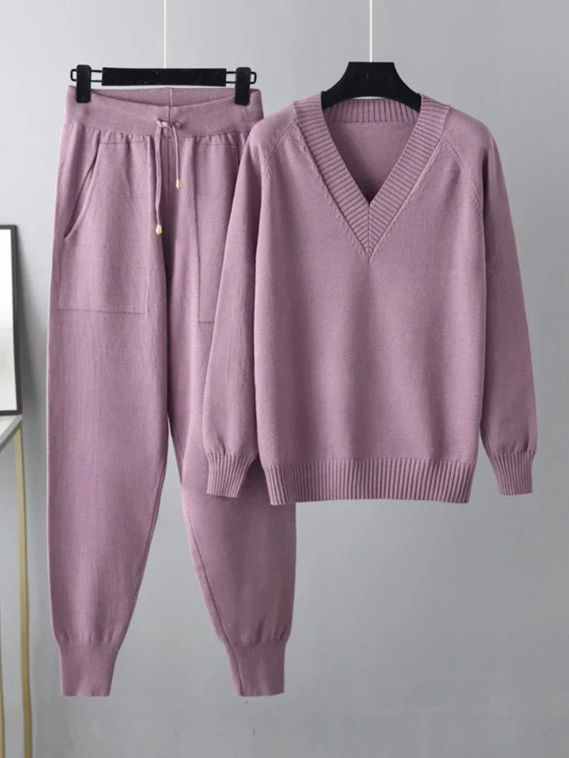 Autumn Winter Harem Pants Casual Women'S Tracksuit Sweater Two Piece Sets Womens Outifits Pullover 2 Piece Sets Womens Outfits