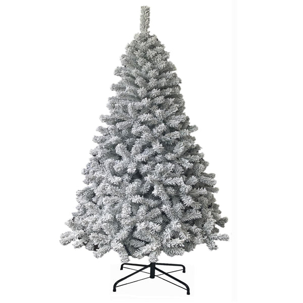 White Flocked 6Ft Christmas Tree with Stand Artificial Branches Home Xmas Decor