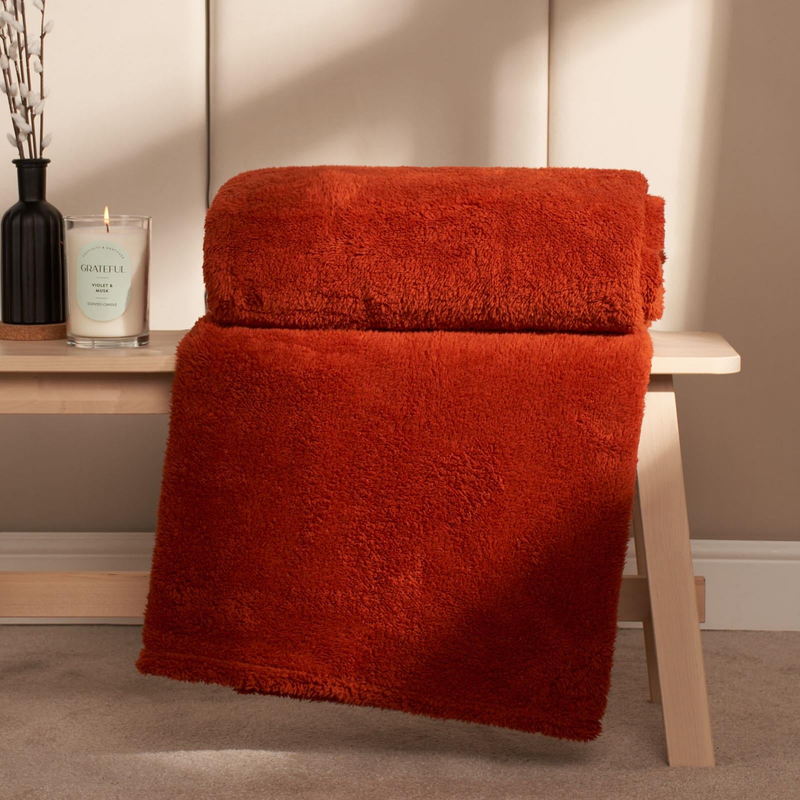 Brentfords Teddy Fleece Bear Blanket Large Throw over Bed Plush Soft Bedspread