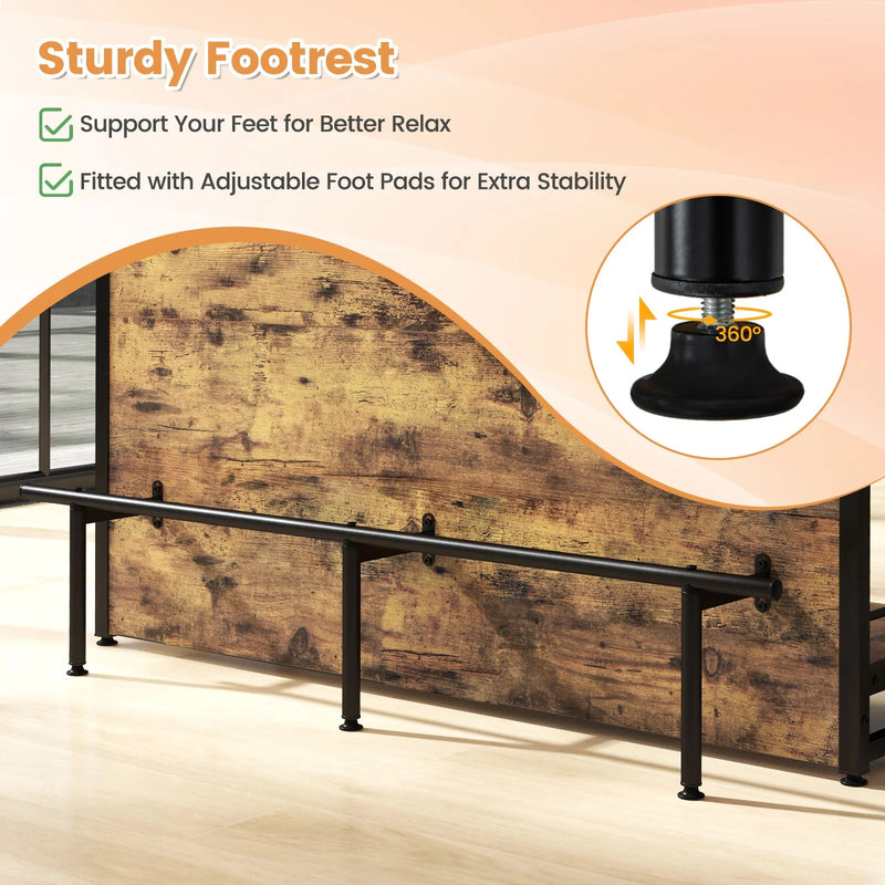 Industrial Home Bar Unit with 3 Open Shelves