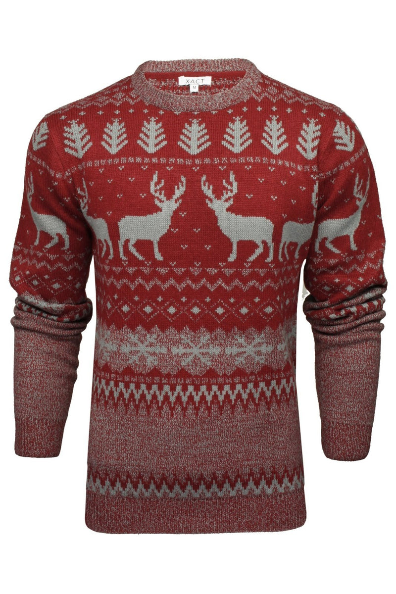 Xact Mens Nordic Reindeer Xmas / Christmas Jumper