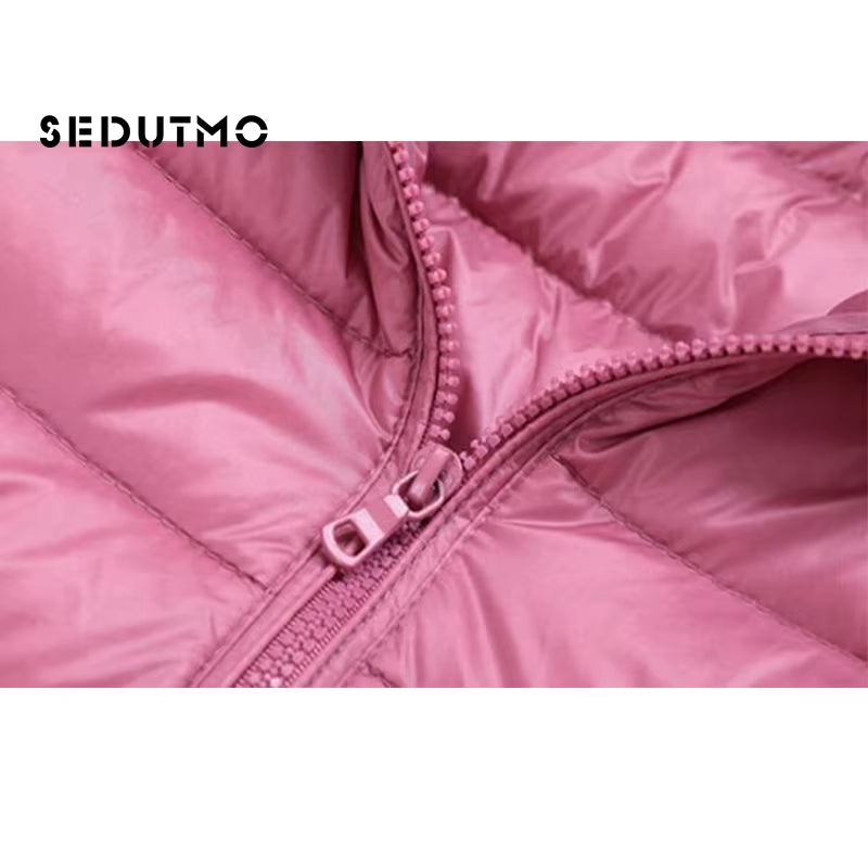 Spring Womens down Jackets Ultra Light Winter Duck down Coat Short Hoodie Puffer Jacket Parkas ED659
