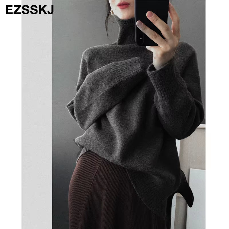 Woman Sweaters Warm Sweater Oversize Female Women'S Turtleneck 2020 Autumn Winter Women'S Wool Sweater Women'S Jumper Pull Long